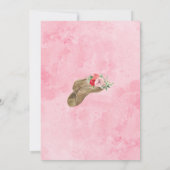 Invitation Bottes et Fête des mariées bulle rose floral rusti (Dos)