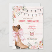 Invitation Bottes et Fête des mariées de la botte roses de l' (Devant)