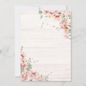 Invitation Bottes et Fête des mariées de la botte roses de l' (Dos)