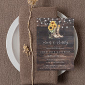 Invitation Bottes et Fête des mariées florale rustique