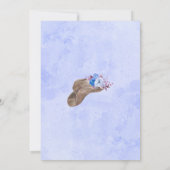 Invitation Bottes et Fête des mariées mousseuse Bleu Floral R (Dos)