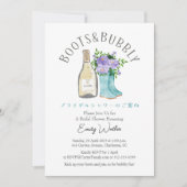 Invitation Bottes et Fête des mariées mousseuse Champagne ble (Devant)