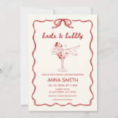 Invitation Bottes et Fête des mariées rouge rodéo à la main (Devant)