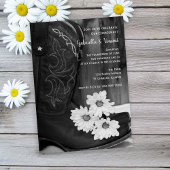 Invitation Bottes et marguerites rustiques Western Engagement