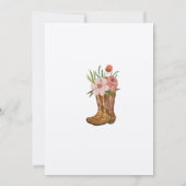 Invitation Bottes et vaches bébé fille douche (Dos)