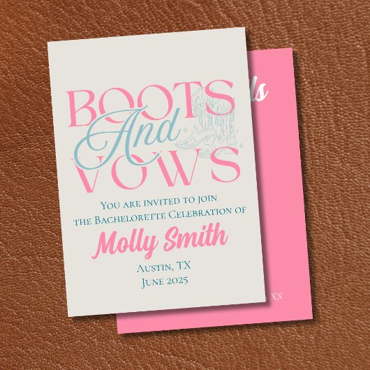 Invitation Bottes et vaches - Western Bachelorette