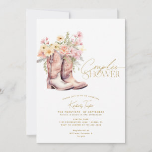 Invitation Bottes Floral Fleurs Floral Cowgirl Couples Douche