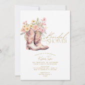 Invitation Bottes Floral Fleurs Floral Fête des mariées Cowgi (Devant)