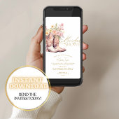 Invitation Bottes Floral Fleurs Floral Fête des mariées Cowgi