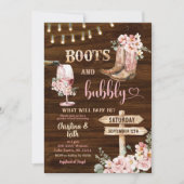 Invitation Bottes florales Arrière - plans en bois rustique e (Devant)