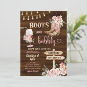 Invitation Bottes florales Arrière - plans en bois rustique e (Debout devant)