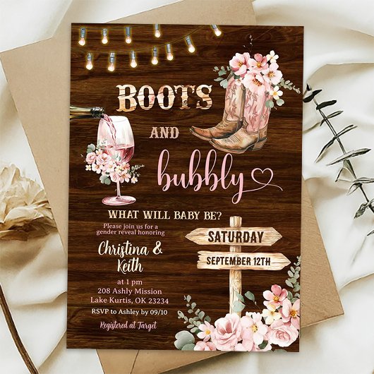 Invitation Bottes florales Arrière - plans en bois rustique e