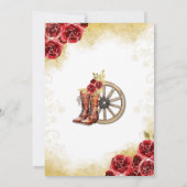 Invitation Bottes florales de Charra en or rouge occidental Q (Dos)