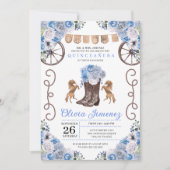 Invitation Bottes florales de Charra Ouest bleu Quinceañera (Devant)