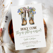 Invitation Bottes florales de vache Saint-Vache Mariage Coupl
