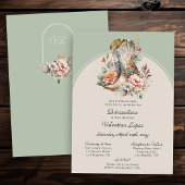 Invitation Bottes florales occidentales Boho rustique Quincea