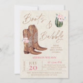 Invitation Bottes florales roses Brown et Fête des mariées mo (Devant)