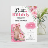 Invitation Bottes florales roses et Fête des mariées mousseus (Debout devant)