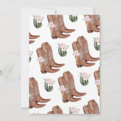 Invitation Bottes florales roses rustiques et Fête des mariée (Dos)