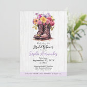 Invitation Bottes Florales Rustiques Mariage Ferme Bois de Gr (Debout devant)