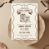 Invitation Bottes illustrées à la main et Fête des mariées mo