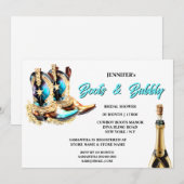 Invitation Bottes imaginaire bulle bottes cowgirl  brillant o (Devant / Derrière)