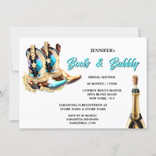 Invitation Bottes imaginaire bulle bottes cowgirl  brillant o
