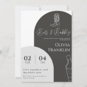 Invitation Bottes modernes et douche à bulles (Devant)