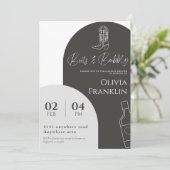 Invitation Bottes modernes et douche à bulles (Debout devant)