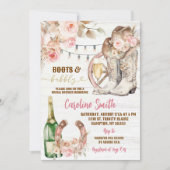 Invitation Bottes occidentales florales boho et douche de mar (Devant)
