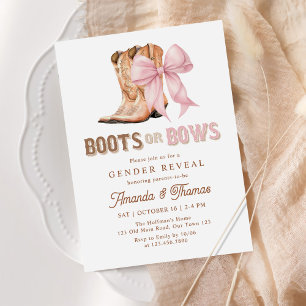 Invitation Bottes ou arcs révélation de genre western