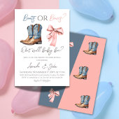 Invitation Bottes ou vaches bleu rose Genre Révélation