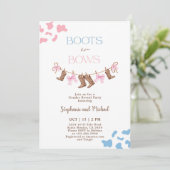 Invitation Bottes ou vaches Révélation de genre (Debout devant)