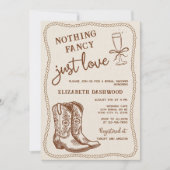 Invitation Bottes pour fille à main tiré Juste Love Fête des  (Devant)