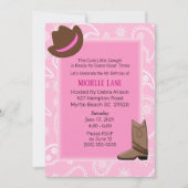 Invitation Bottes pour filles de vache et Casquette Anniversa (Devant)