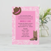 Invitation Bottes pour filles de vache et Casquette Anniversa (Debout devant)
