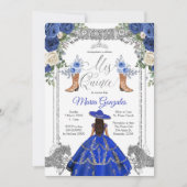 Invitation Bottes Princess Silver Navy Charra Mis Quince 2 (Devant)