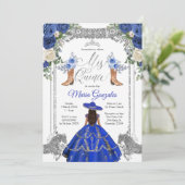 Invitation Bottes Princess Silver Navy Charra Mis Quince 2 (Debout devant)