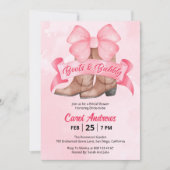 Invitation Bottes roses et Fête des mariées de boue mousseuse (Devant)