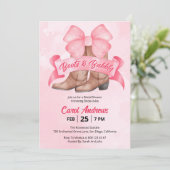 Invitation Bottes roses et Fête des mariées de boue mousseuse (Debout devant)