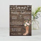 Invitation Bottes Rustic Barne Mariage Wood Cowboy (Debout devant)