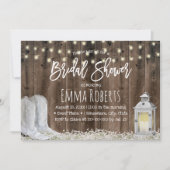 Invitation Bottes rustiques Cowboy & Fête des mariées Lantern (Devant)