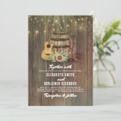 Invitation Bottes rustiques Cowboy Mariage Tonneau de tournes (Debout devant)