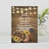 Invitation Bottes rustiques Cowboy Sunflower Western Mariage (Debout devant)