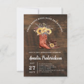 Invitation Bottes rustiques de cow-girl Quinceanera (Devant)