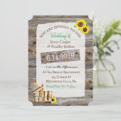 Invitation Bottes rustiques de cowboy et Mariage de tournesol (Debout devant)