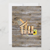 Invitation Bottes rustiques de cowboy et Mariage de tournesol (Dos)