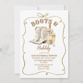 Invitation Bottes rustiques et Fête des mariées bulle (Devant)