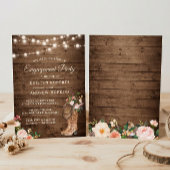 Invitation Bottes Rustiques Floral Chaîne Lights