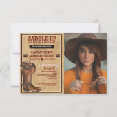 Invitation Bottes rustiques occidentales Cowboy Graduation (Devant)